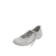 Imagem de JW PEI Tênis feminino de bailarina com cadarço Caitlin, Cinza, 38