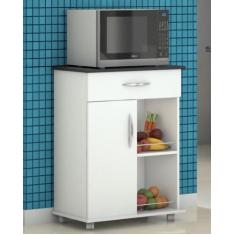 Imagem de Armário Balcão Fruteira Suporte Microondas Cozinha Serviço Preto - Cli