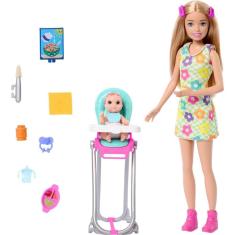 Imagem de Boneca Barbie Skipper e conjunto de brinquedos com acessórios, conjunto de babá