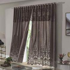 Imagem de Cortina de Renda Donna Inter 300x180 cm Irlanda com Forro Ganache