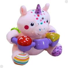Imagem de Brinquedo Pelúcia Musical Unicórnio Rosa com Luz e Som - Fenix FBB-752