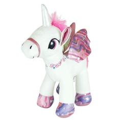 Imagem de Unicórnio de Pelúcia em Pé Branco 35cm Fizzy