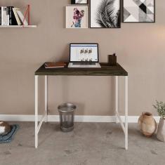 Imagem de Escrivaninha Industrial 90cm Active Yescasa Carvalho Dark / Est.Branca