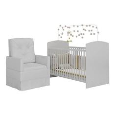 Imagem de Berço com Colchão e Poltrona de Amamentação Olaf Multimóveis Mp4093 Branco