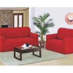 Imagem de Capa para sofá Favorita 2 e 3 Lugares Vermelho - Bel Capas