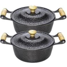 Imagem de Jogo 2 Panela Caçarola Alumínio Fundido Craqueada N 32 E 34