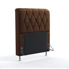 Imagem de Cabeceira Sirius 90 Para Cama De Solteiro Couro Artificial Marrom Aradecor