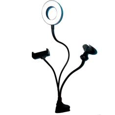 Imagem de Iluminador de LED Circular Greika AL-06II Ring Light para live com suporte para microfone e para smartphone