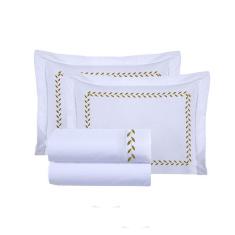 Imagem de Jogo De Cama Lençol Montenegro King Bordado 4 Pçs - Branco