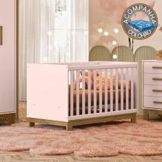 Imagem de Berço Mini Cama Qencanto Slim 4315 Qmovi Rosa Acetinado + Colchão Ortobom