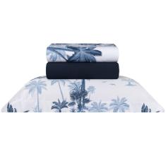 Imagem de Jogo Cama Lençol King 300 Fios Naturalle Palm Azul