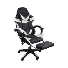 Imagem de Cadeira Gamer Stillus Ergonômica Com Apoio Para Os Pés - Preta/Branca