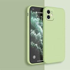 Imagem de Capa de telefone de silicone líquido preta para iPhone 13 12 11 14 Pro XS Max XR X 8 7 6S 6 Plus SE 2020 Capa traseira macia para proteção de câmera, verde, para iPhone 14 Pro