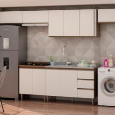 Imagem de Cozinha Completa com Área de Serviço Integrada Ébano/Off White