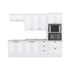 Imagem de Cozinha Modulada Henn Americana 7 Peças (2 Armários + 2 Balcões + 1 Paneleiro + 2 Complementos) C7P01 Branco
