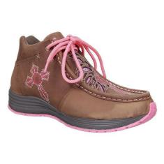 Imagem de Tênis De Couro Feminino Com Gliter E Cadarço Rosa Cow Way 30026