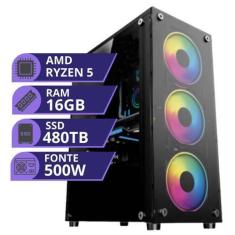 Imagem de Pc Computador Gamer Processador Amd Ryzen 5 Memória 16gb SSD 480gb Pla