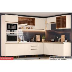 Imagem de Kit Cozinha Modulada 12 Peças Connect 1 (4Aéreos+4Balcões+1Paneleiro+3Complementos) C5P93 Off White-Henn