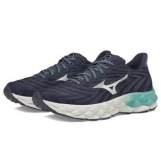 Imagem de Mizuno Tênis de corrida feminino Wave Sky 8, Tinta indiana - prata, 41