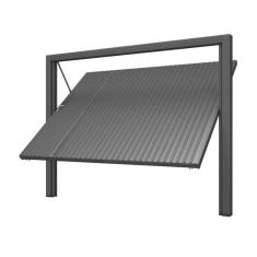 Imagem de Portão de Aço Contrapeso com Painel em Chapa Frisada 220x240x8,7 Cinza