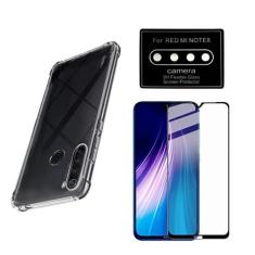 Imagem de Kit Proteção 3x1 Capa e Película 3d 9d Compatível Xiaomi Redmi Note 8 Pro(Capinha Anti Impacto + Película 3D 9d + Película Câmera)