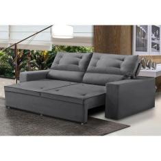 Imagem de Sofá Retrátil E Reclinável 2 Lugares Com Molas 1,50M Lais Suede Cinza