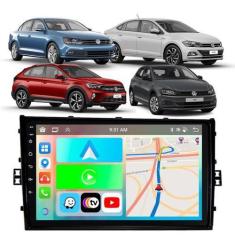 Imagem de Kit multimidia android 9" polo virtus 18/22 black piano volk - E-Carpl
