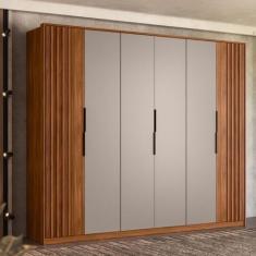 Imagem de Guarda Roupa Casal 6 Portas Com Ripado e 6 Gavetas Atrice - Demóbile, 