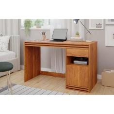Imagem de Mesa Computador Escrivaninha Mila c/ 1 Porta e 1 Gaveta Cinamomo - Permóbili