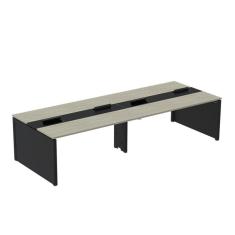 Imagem de Mesa de Plataforma Dupla para 4 Pessoas Corporativa 140x140/4p Nogueira Casablanca/Preto
