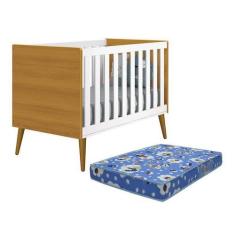 Imagem de Berço Americano Theo Pés Amadeirado com Colchão D18 - Reller Móveis, B