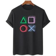 Imagem de Camiseta feminina algodao Playstation Botões controle Game