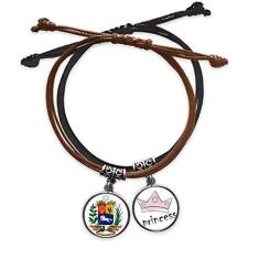 Imagem de DIYthinker Pulseira de couro com emblema nacional da Cidade do Vaticano com corrente de mão