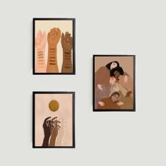 Imagem de Kit 3 Quadros Decorativos Racism Is Over 45x34cm