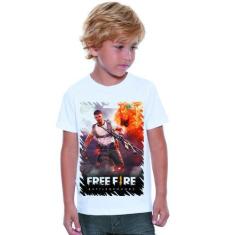 Imagem de Camisa Camiseta Free Fire Infantil Juvenil Branca L3 - Silk Livre
