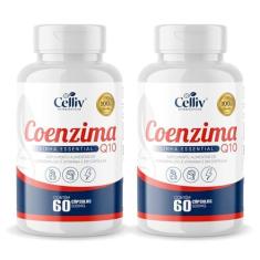 Imagem de 2x Coenzima Q10 (Ubiquinona)100mg Por Porção + Vitamina E 60 Capsulas Celliv