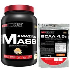 Imagem de Kit Hipercalórico Amazing Mass 1,5Kg + Bcaa 4.5 1Kg - Bodybuilders