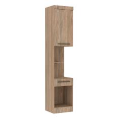Imagem de Guarda Roupa Modulado Mesa de Cabeceira Alta 1 Porta 1 Gaveta 45cm Slim Luciane Móveis - Jequitibá
