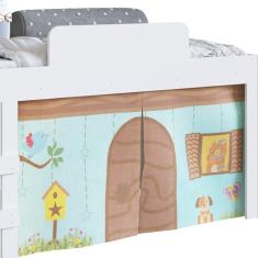 Imagem de Cama Elevada Com Cortina Alegria Meu Fofinho A05 Branco