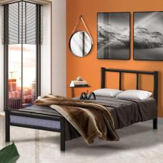 Imagem de Cama De Aço Casal Tubular 1.38 Preto Jane Jm Móveis