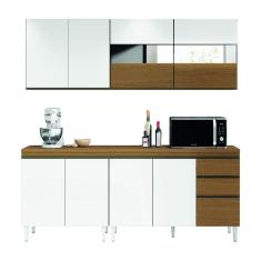 Imagem de Armário de Cozinha Completa com Balcão e Vidro Reflecta 9 Portas 2 Gavetas Clara Atacama / Branco