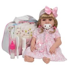 Imagem de Boneca Reborn Bebê Realista Abigail Vestido Renda Enxoval