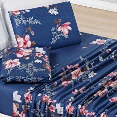 Imagem de Jogo De Cama Casal King Size Nyla 04 Peças 200 Fios Estampado Super El