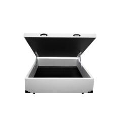 Imagem de Base Box Baú Viúva Belos Sonhos Sintético Branco 41x128x188