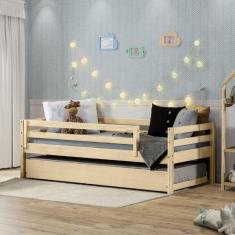 Imagem de Bicama Solteiro Infantil Prime com Grade de Proteção Casatema Marroml