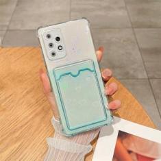 Imagem de Luxo Gradient Aurora Slot para cartão Love Heart Silicone Case para Samsung Galaxy S22 S23 Ultra S20 FE S21 Plus A12 A32 A52S A53 A33, AiXin Green, para A53 5G