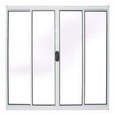 Imagem de Janela 4 Folhas 1,20X1,50 Sem Grade No Alumínio Branco - Comercial Pai