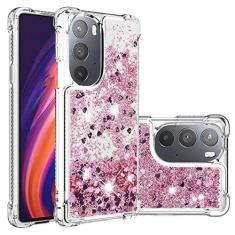Imagem de COTDINFOR Capa para celular compatível com Motorola Moto Edge Plus 2022 com glitter líquido fofo transparente flutuante areia movediça à prova de choque capa protetora de TPU macio para Moto Edge Plus
