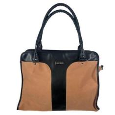 Imagem de Bolsa Grande Bicolor Camurça Preto-Feminino