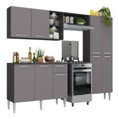 Imagem de Armário de Cozinha Compacta com 2 Leds Balcão com Tampo Pequim Up Mult